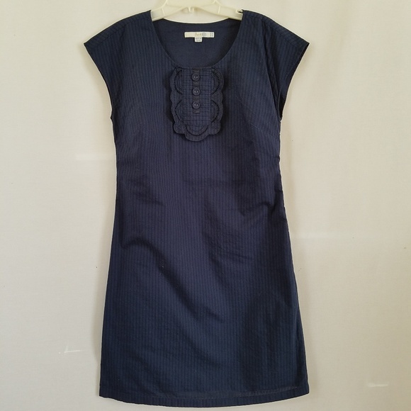 Boden Dresses & Skirts - Boden Navy Eyelet Ruffle Trim Cap Sleeve Dress